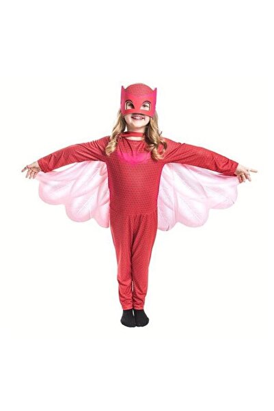 Genel Markalar Kız Çocuk Kırmızı Owlette Baykuş Kostüm