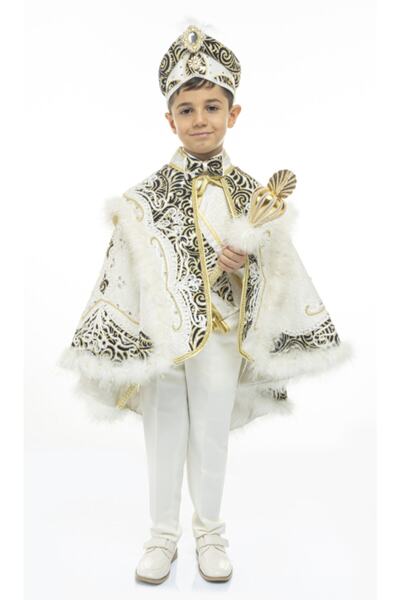 Emir Sünnet Kıyafetleri Erkek Çocuk Paşa Pelerinli Taşlı Sünnet Kıyafeti