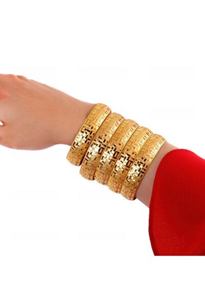 Yıldız Gold İmitasyon 22 Ayar Altın Kaplama 1.5 Cm Labirent Desen Bilezik