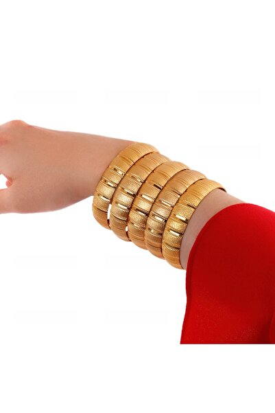 Yıldız Gold İmitasyon 22 Ayar Altın Kaplama 1.5 Cm Şeritli Model Bilezik
