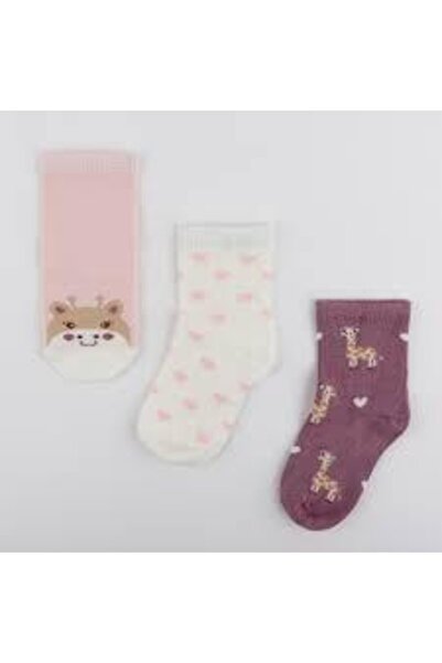 Petit Minou جوارب بناتي وردية مكونة من 3 قطع