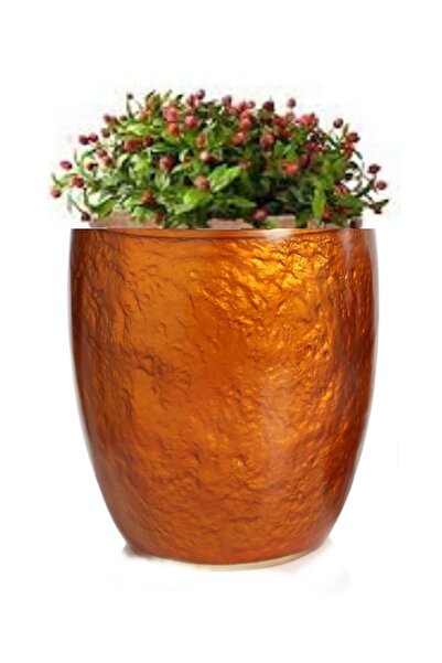 Bosphorus Saksı,altın Renkli Büyük Boy Çiçeklik 19x19x23cm 8 Litre