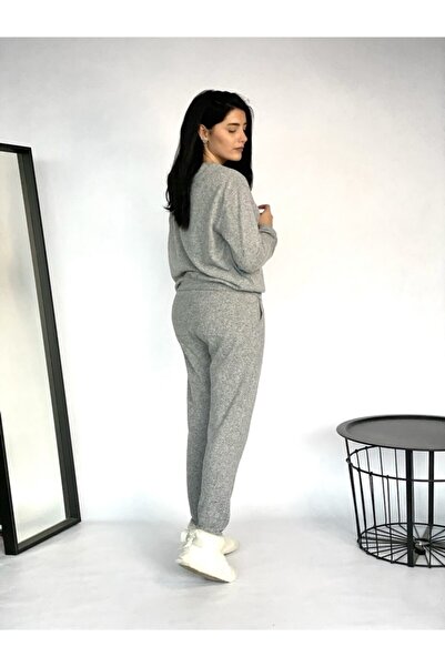 Black&Small Women's Gray Melange Soft Pajama Bottom