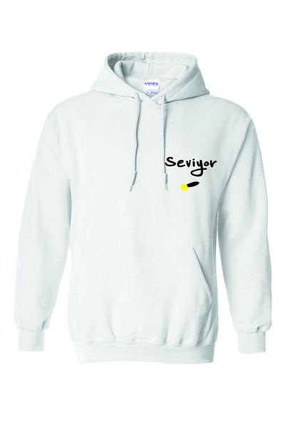 venüsdijital Unisex White Loves Not Loves Daisy Design Φούτερ με κουκούλα