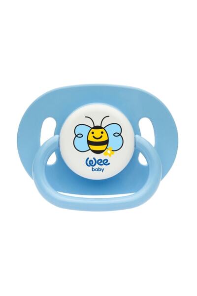 Wee Baby Silikon Kiraz Uçlu Oval Gövdeli Emzik No :2 (Askılı) Mavi