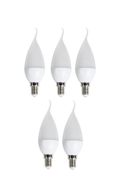 Cata 5'li Ct-4084 Kıvrık Led Ampul-ince E14 Duy-kıvrık Avize Ampülü-gün Işığı...