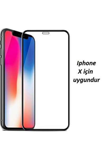 JACQUELYN Iphone X 6d Temperli Cam Full Ekran Koruyucu - Siyah