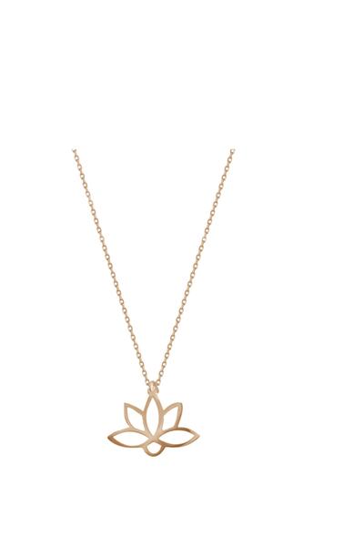 bigakan Lotus Çiçeği Minik Lotus Kolyesi 925 Ayar Gümüş (rose Kaplama Ile Güç...