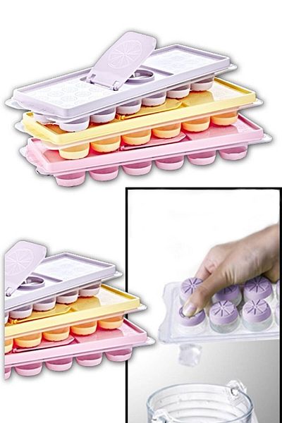 RoseRoi Silicone Ice Mold 3 Pieces 12 Compartments Icebox Meat Bone Chicken Water Mold