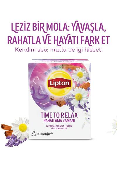 Lipton Time To Relax Bardak Poşet Bitki Çayı 15'li X 2 Adet