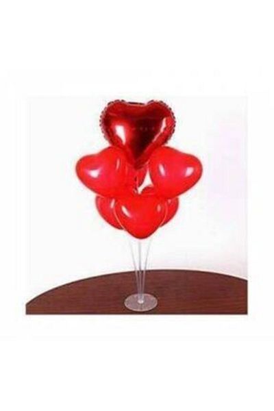 Şeker Adası 14 February Valentine's Day Balloon Stand - red Heart Balloon Stand --skradaparti217