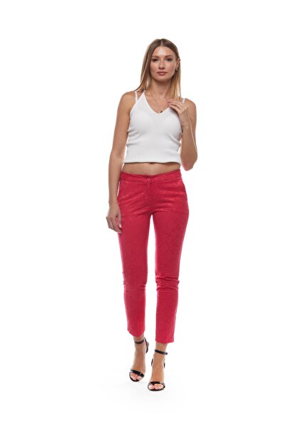 EVS WOMAN Kadın Fuşya Jakarlı Klasik Pantolon