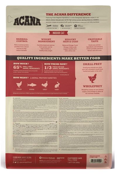 Acana 1.8kg Indoor Entree Sterilized Cat Food