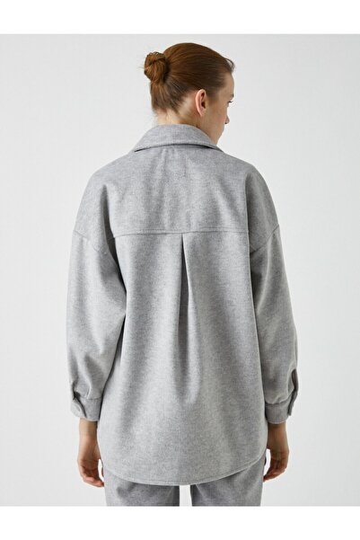 Koton Gömlek Ceket Cepli Dügme Detayli