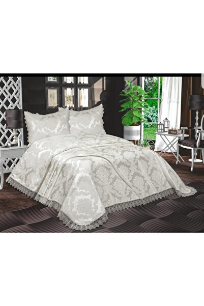 bursa çeyiz Açelya Fransız Güpürlü Aden Yatak Örtüsü Tek Kişilik