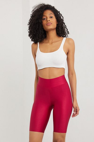 MRS.MODA Women's Shiny High Waist Biker Leggings