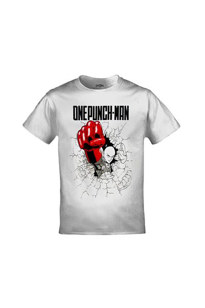 Orijin Tekstil Ανδρικό μπλουζάκι White One Punch Man με στάμπα