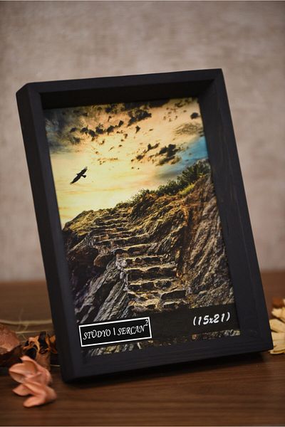 studyosercan2 إطار صور خشبي أسود مقاس 15x21