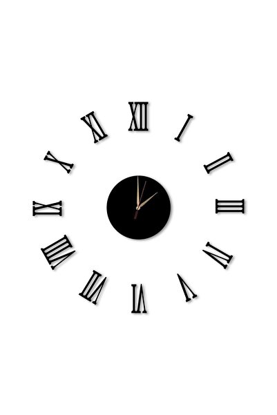 NT Handmade Dekolia Göbek Duvar Saati Büyük Ahşap Romen Rakamlı Art1130