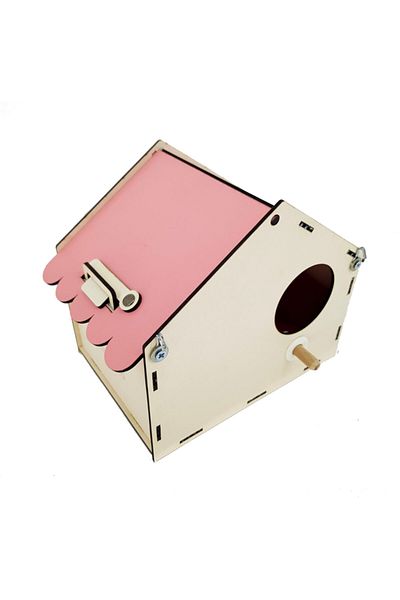 Demo Tasarım Roofed Nest House Model (PINK) Bird Nest