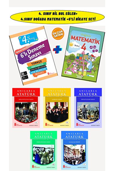 Ata Yayıncılık 4.sınıf 6'lı Fasikül Deneme Sınavı +4.sınıf Doğada Matematik+4...