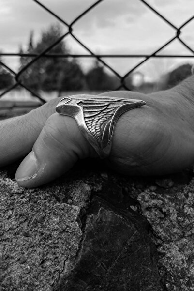 CAPO by Aytaç Yamaç Kartal Kayı Iyı Okçu Yüzük Ayarlanabilir Eskitme Gümüş Ka...