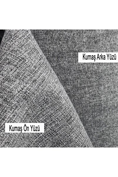 Evimstil قماش تنجيد من الكتان باللون الرمادي والأسود