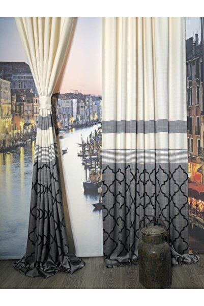 rendecioğlutekstil Fon Perde Gofrelli Panel Perde Keten Dokuma Ultra Lüx Perd...