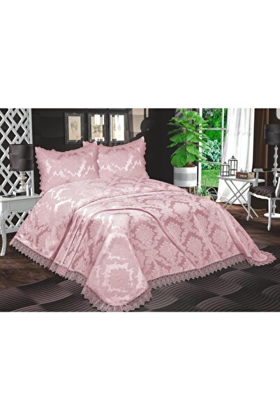 bursa çeyiz Açelya Fransız Güpürlü Aden Yatak Örtüsü Tek Kişilik