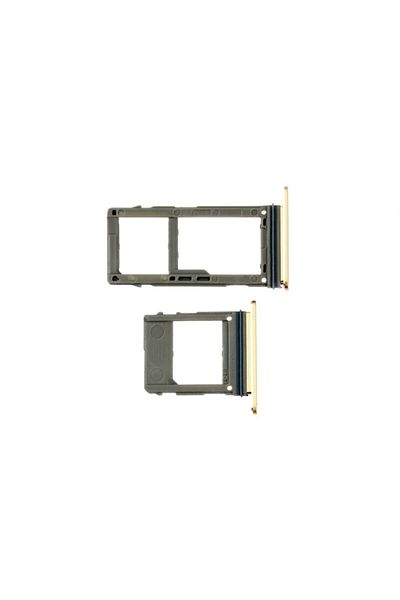 tekyerdenal Samsung Galaxy A8 Plus 2018 A730 Compatible Sim Card Tray Gold Pair