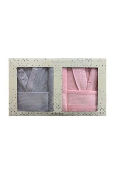 Özdilek Elissa Family Bathrobe Set Gray Powder