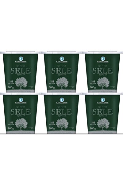 MarmaraBirlik Doğal Kuru Sele Siyah Zeytin 800 gr X 6 Adet
