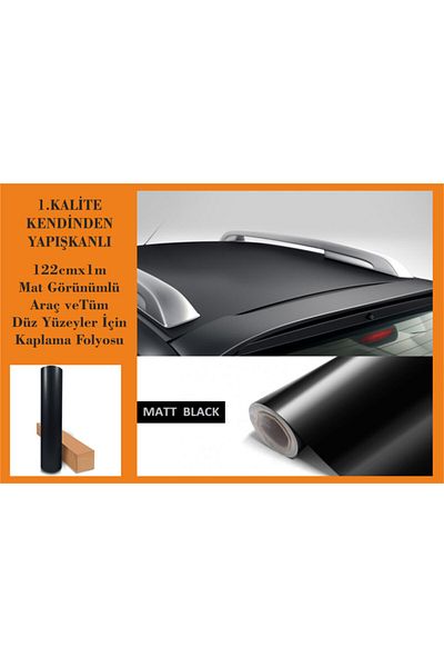 efe afiş Black Matte Look Covering Foil for Car Roof, Hood, Pole and All Flat Surfaces