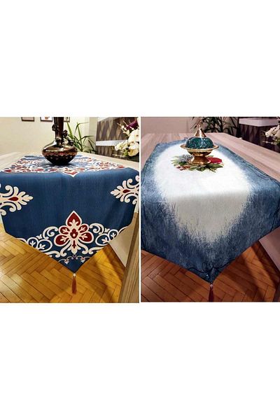 Benlisso Home Benlisso Runner cu două fețe, țesătură anti-pete cu ciucuri Floral și etnic