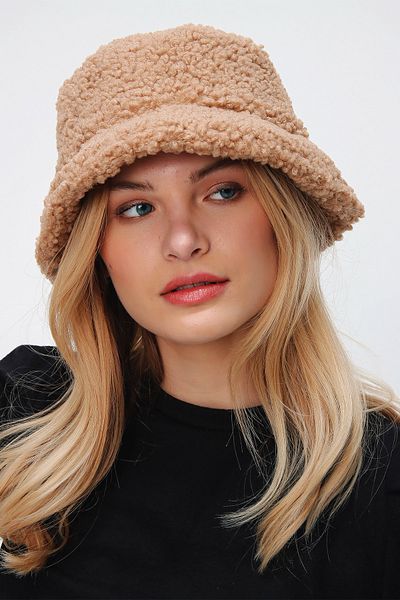 Trend Alaçatı Stili Dámský béžový bucket klobouk ALC-A2089