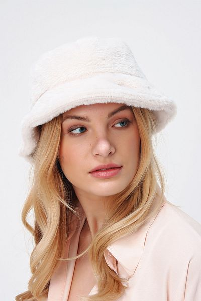 Trend Alaçatı Stili Dámská čepice Ecru Bucket ALC-A2089