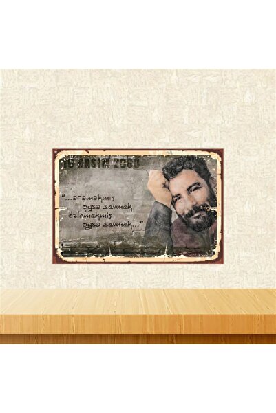 TAKIFİX Ahmet Kaya Özlemekmiş Oysa Sevmek 20-30 Cm Retro Ahşap Poster Tkfx4371