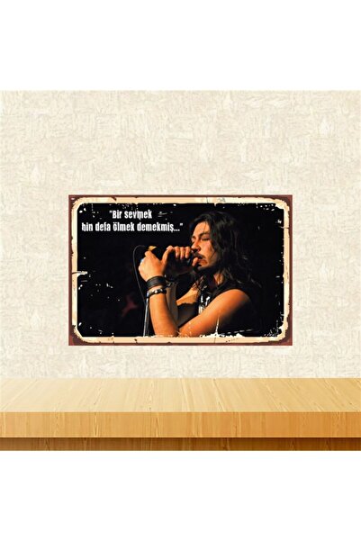 TAKIFİX Barış Akarsu Bir Sevmek 20-30 Cm Retro Ahşap Poster Tkfx4377