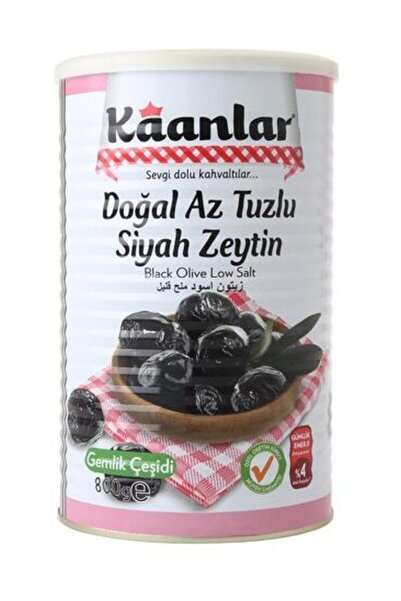 Kaanlar Az Tuzlu Siyah Zeytin 800 gr