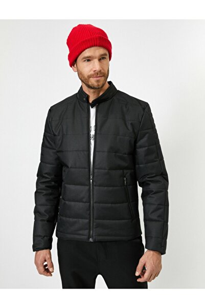 Koton Pánský kabát do kapsy s límcem na zip