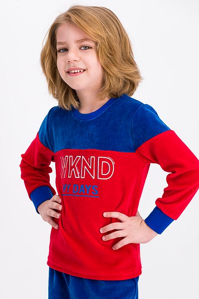 ROLY POLY طقم بدلة رياضية My Days Saks Velvet للأولاد باللون الأزرق
