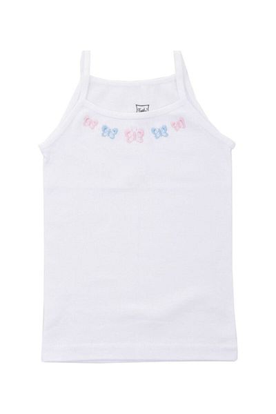 Tutku Girl's Ribbed (Flexible) 100% Cotton Undershirt 6 Pack