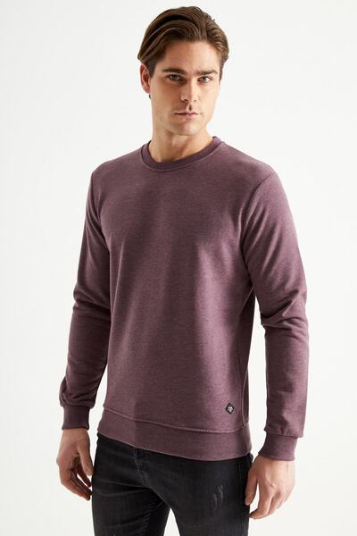 DYNAMO Ανδρικό χειμερινό φούτερ με λαιμόκοψη Plum