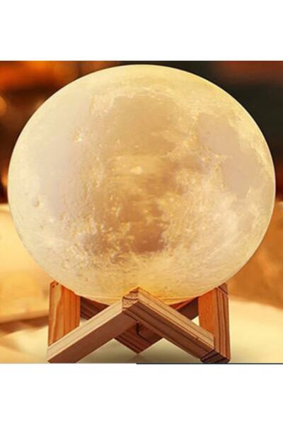 MOBGİFT 3d Standlı Ay Gece Lambası Dekoratif Küre Led Büyük Boy