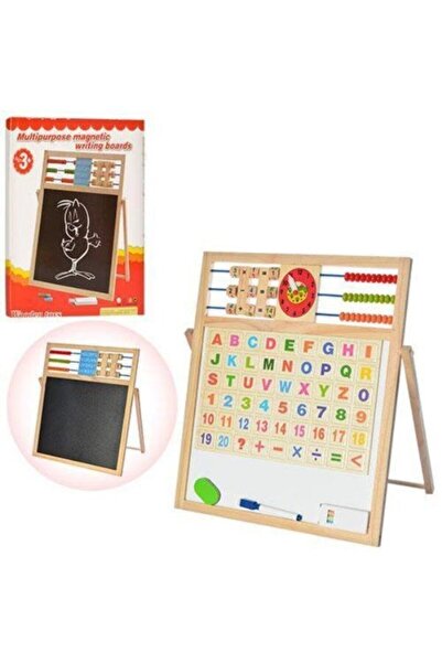 HAMAHA Ahşap Ayaklı Çift Taraflı Manyetik Yazı Tahtası Mıknatıslı Alfabe