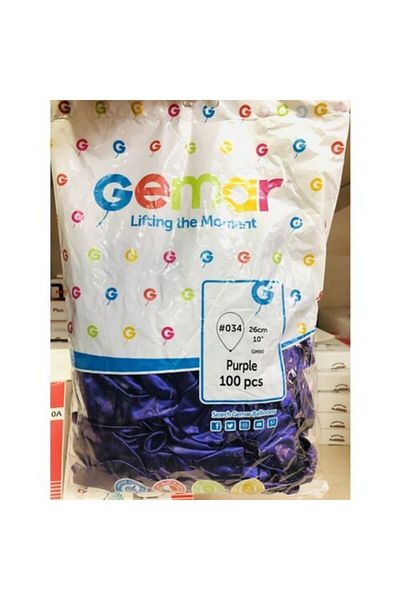 Gemar Desingx Metallic Balloon Purple 100 Pack Design 897754
