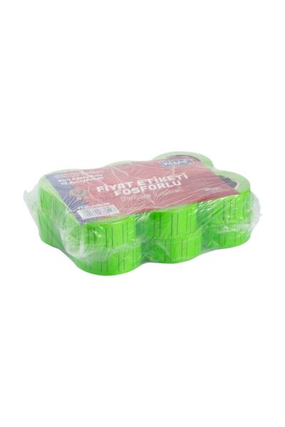 KRAF Fiyat Etiketi Fosforlu Yeşil 12`li Paket
