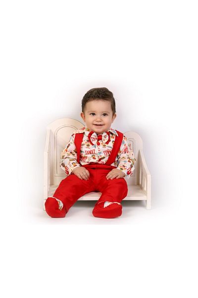 YASOM TASARIM Circus Themed Red Salopet