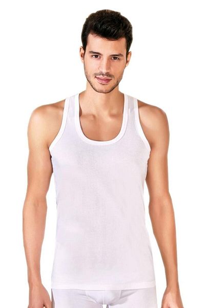 Berrak Pack of 4 1004 Men's Strappy Undershirt 100% Cotton