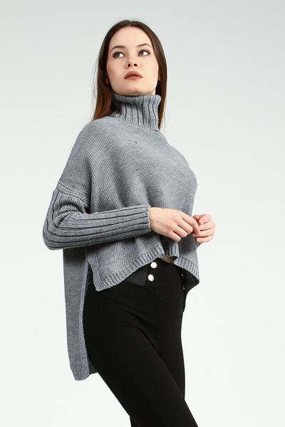 Collezione Gri Kadın Yeşil Spor Regular Tunik Uzun Kol